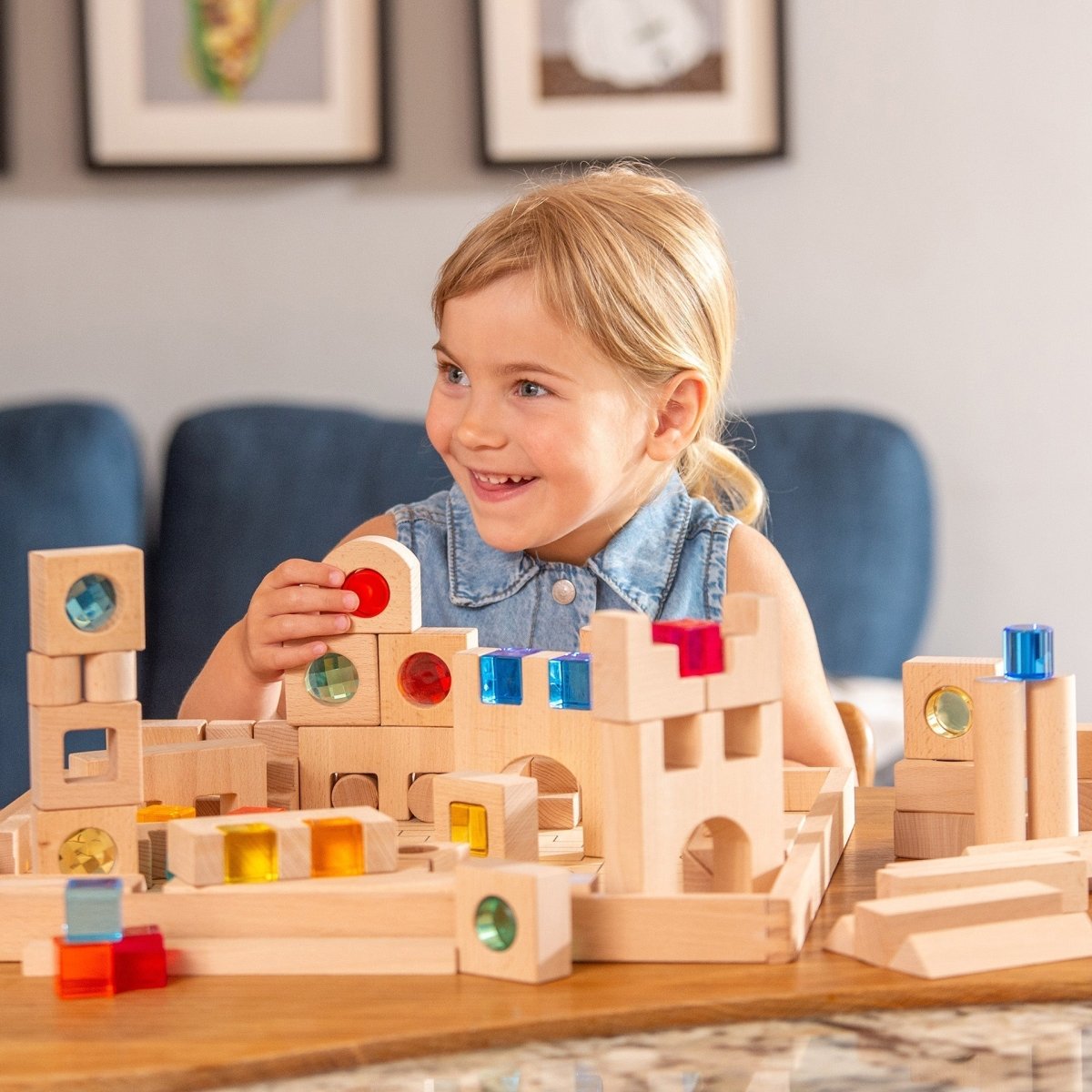 Wooden Building Gem Blocks Super Set - Sensory Toys