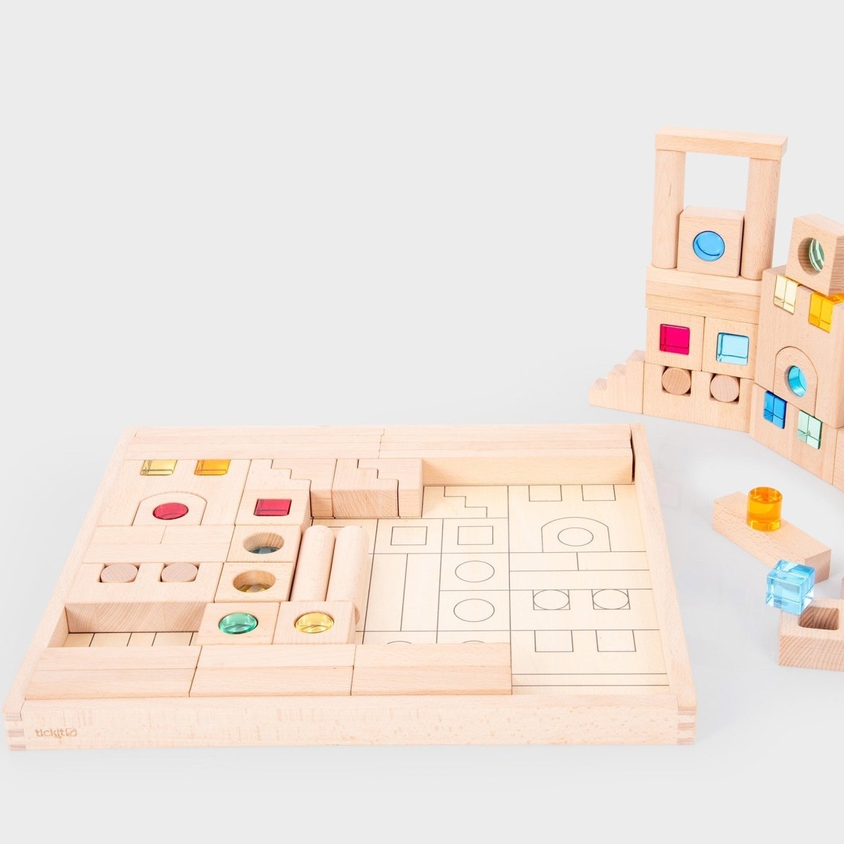 Wooden Building Gem Blocks Super Set - Sensory Toys