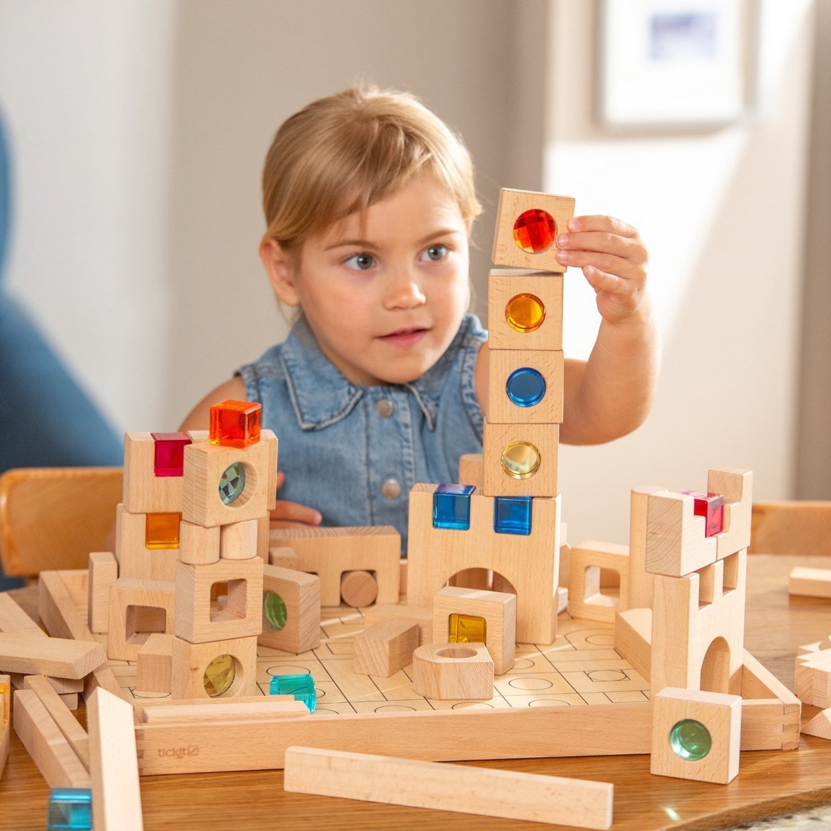 Wooden Building Gem Blocks Super Set - Sensory Toys