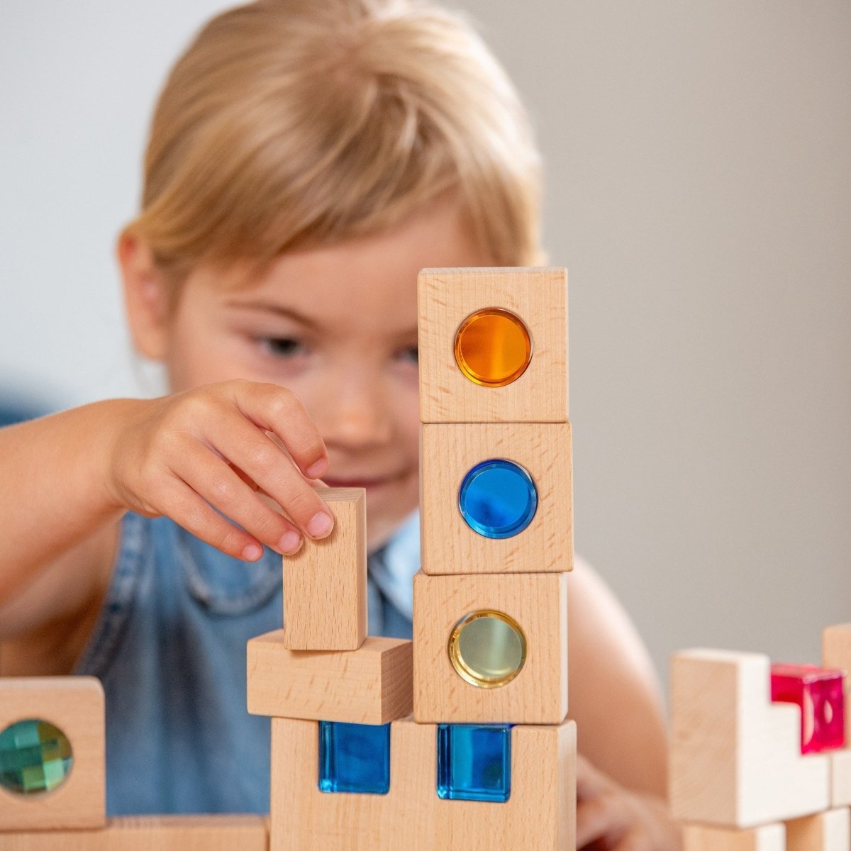 Wooden Building Gem Blocks Super Set - Sensory Toys