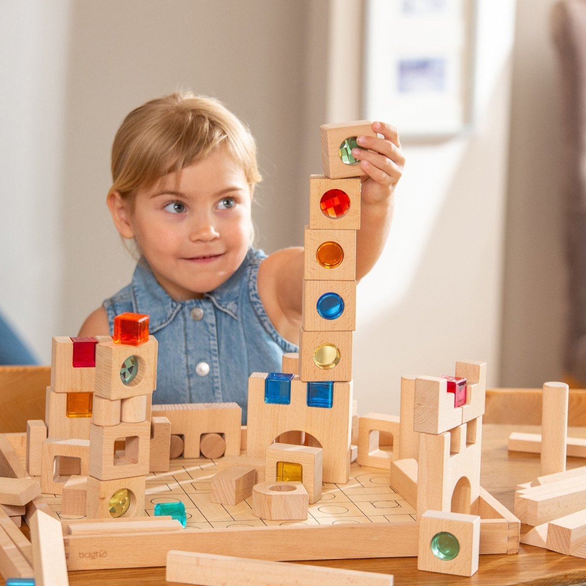 Wooden Building Gem Blocks Super Set - Sensory Toys
