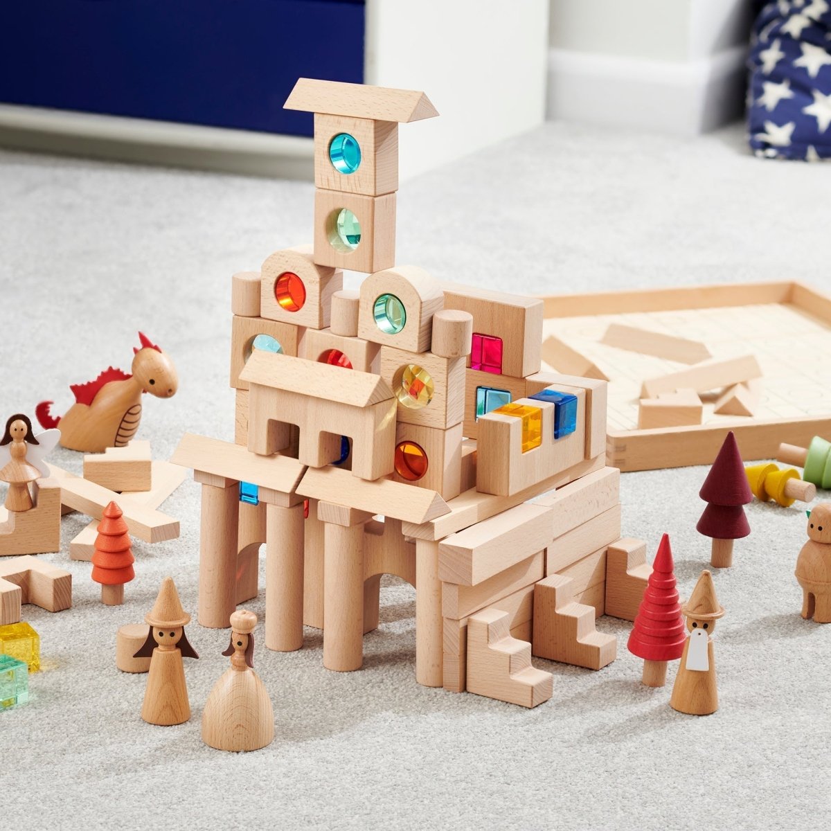 Wooden Building Gem Blocks Super Set - Sensory Toys