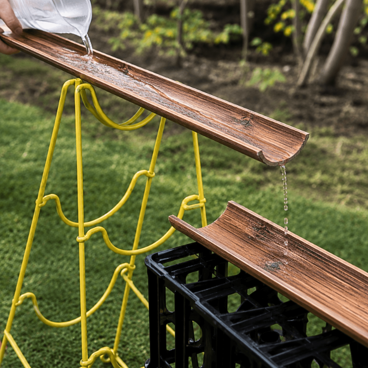 Wooden Water Channelling Set – 8 x 105cm Channels - Outdoor Toys