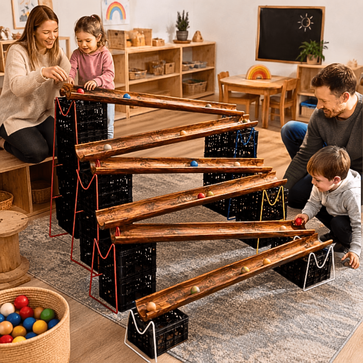 Wooden Water Channelling Set – 8 x 105cm Channels - Outdoor Toys