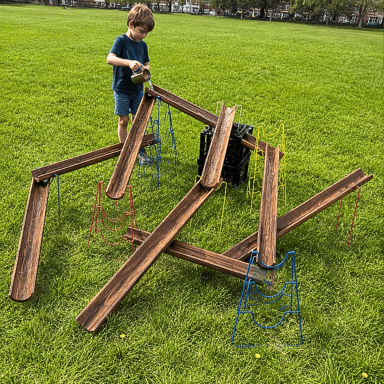 Wooden Water Channelling Set – 8 x 105cm Channels - Outdoor Toys