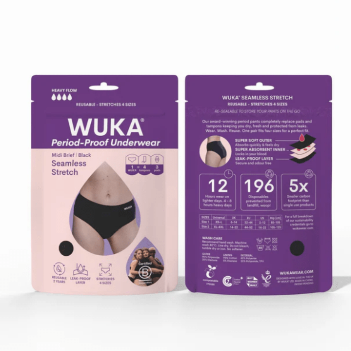 WUKA - Stretch™ Seamless Midi Period Pants - Heavy - Underwear