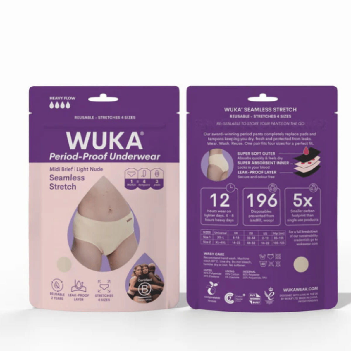 WUKA - Stretch™ Seamless Midi Period Pants - Heavy - Underwear