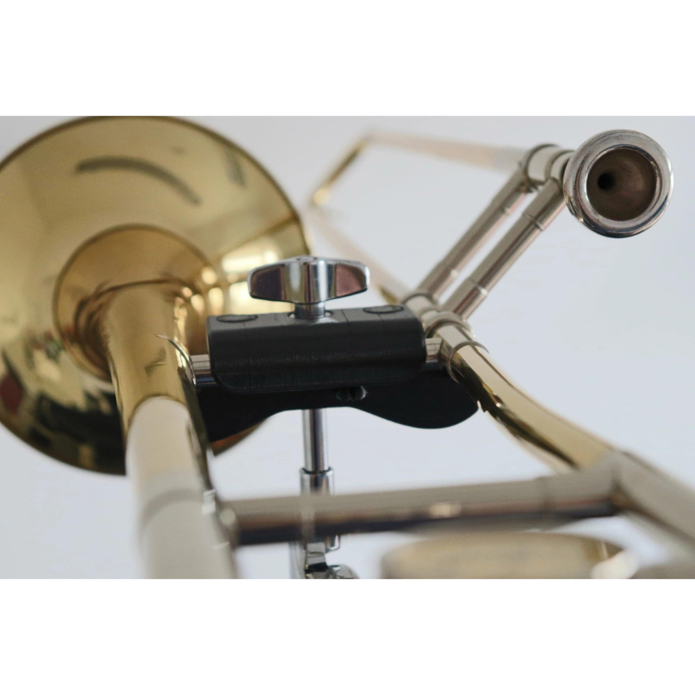 close up of Monty – Trombone Mount For Music Stand