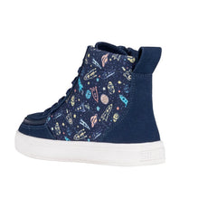 Billy Footwear (Kids) - High Top Navy Space Canvas Shoes - Footwear