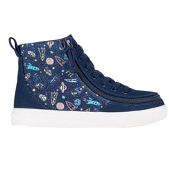 Billy Footwear (Kids) - High Top Navy Space Canvas Shoes - Footwear