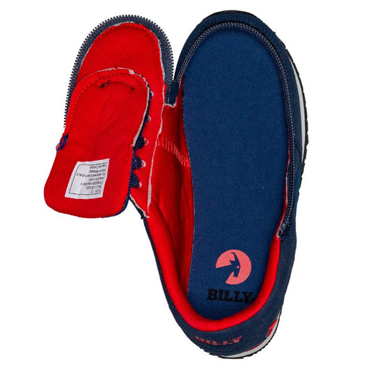 Billy Footwear (Kids) - Navy / Red Faux Suede Trainers - Footwear
