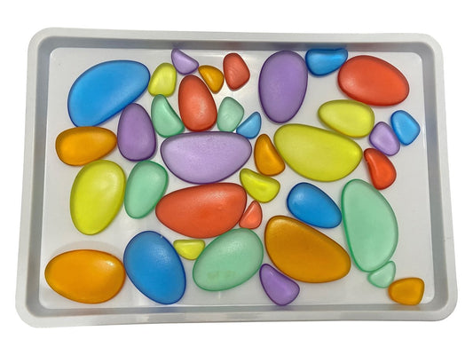 Coloured Acrylic Pebbles (30 pcs) - Sensory Toys