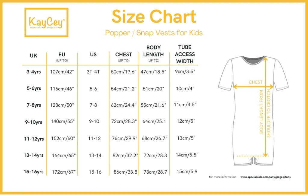 Kaycey Popper Vest - Long Sleeve (Kids) - Bodyvests and Sleepwear