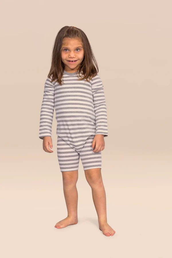 Kaycey Secret Zip Back Jumpsuits - Long Sleeve / Knee Length (Kids) - Bodyvests and Sleepwear
