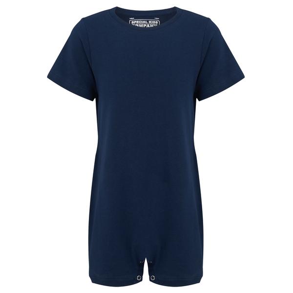 NEW PATTERN Kaycey Short Sleeved Popper Vest - Adult Navy - Bodyvests and Sleepwear