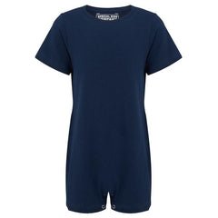 NEW PATTERN Kaycey Short Sleeved Popper Vest - Adult Navy - Bodyvests and Sleepwear