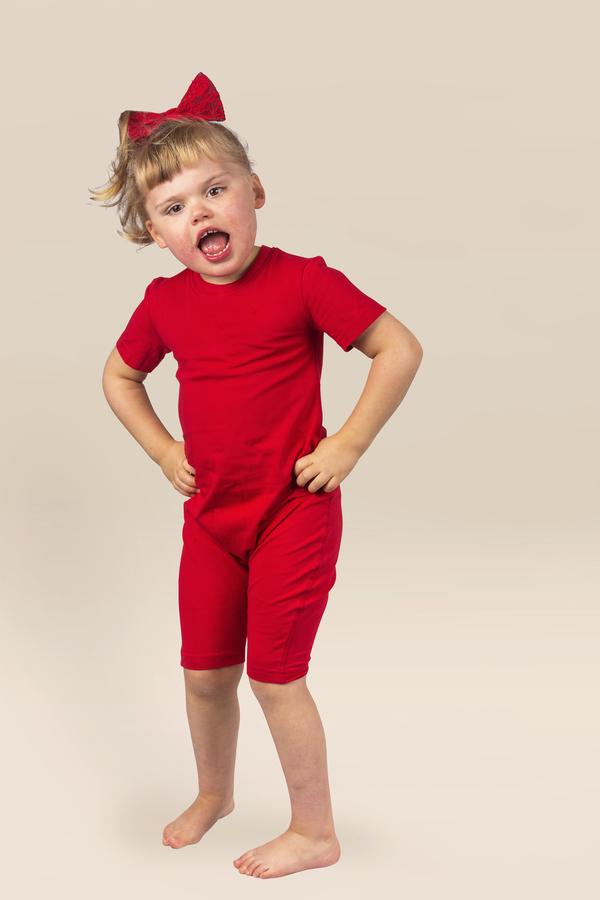 NEW PATTERN Kaycey Short Sleeved Zip Back Knee Length Jumpsuit - Child - Bodyvests and Sleepwear