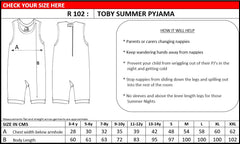 R102 Summer Pyjama Short Leg (Adults) - Bodyvests and Sleepwear