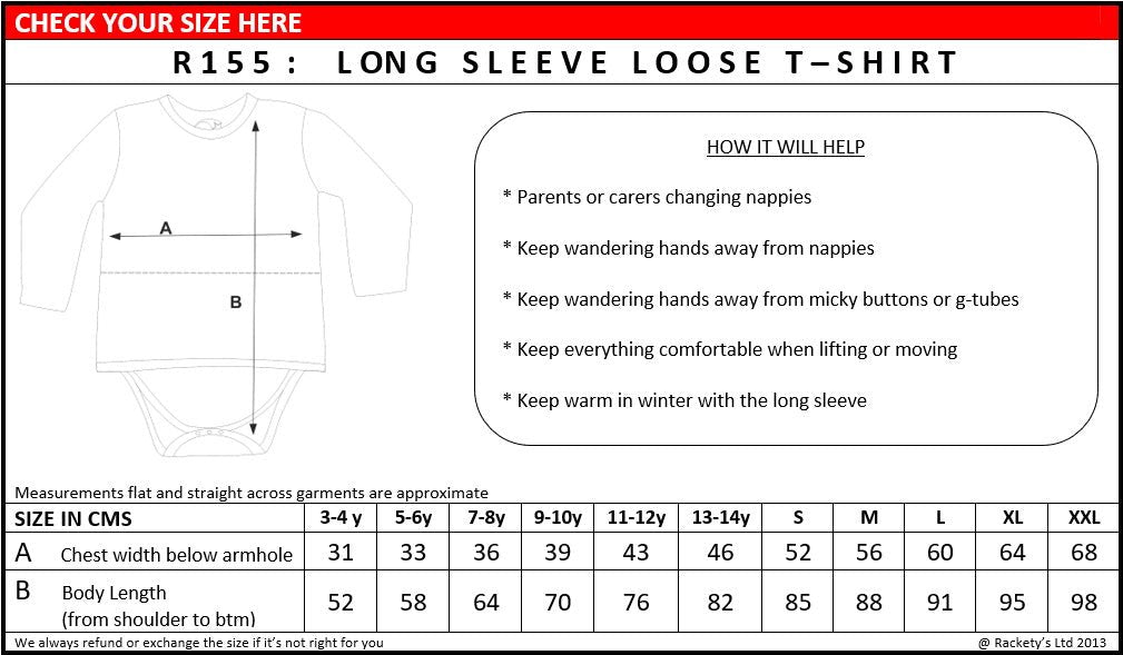 R155 Long Sleeve Loose T-shirt With Poppers - Daywear