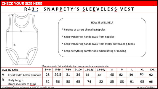 R43 Thermal Snappety Body Vest - Child - Bodyvests and Sleepwear