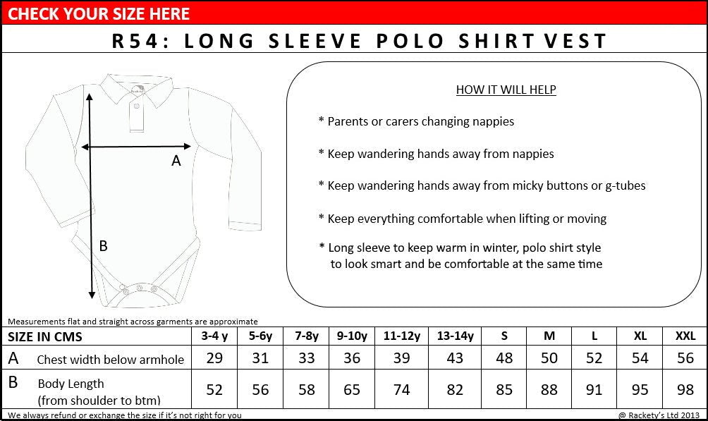 R54 Cotton Long Sleeve Polo Shirt (Adults) - Daywear