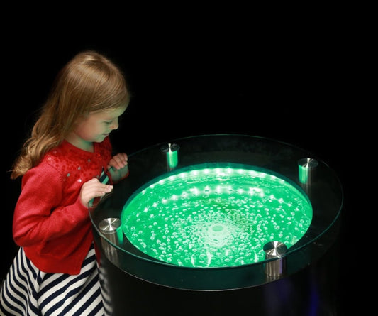 Round Bubble Table with Colour Changing LED Lights - Sensory Equipment