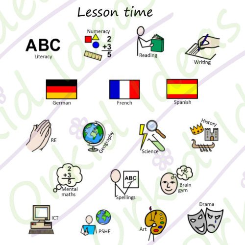 TomTag Sticker Pack - School Timetable - Learning Resource